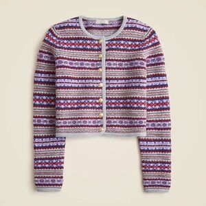 J. Crew Fair Isle lady jacket in boiled wool blend NWT